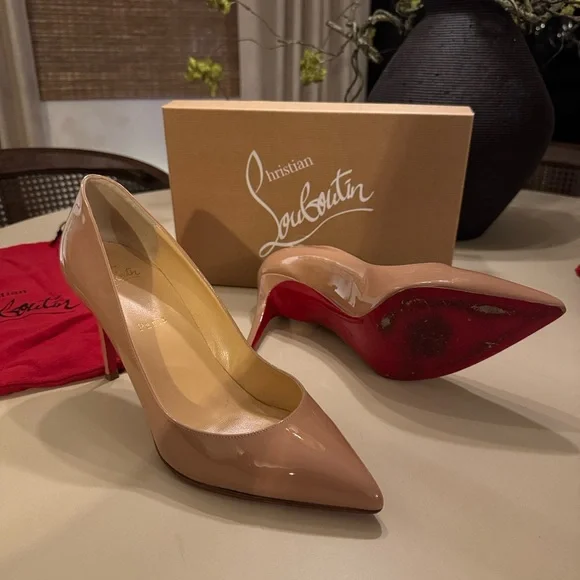 Christian Louboutin Pigalle 85 Patent Nude Pumps - Size 41.5EU, 11.5US - Picture 4 of 6